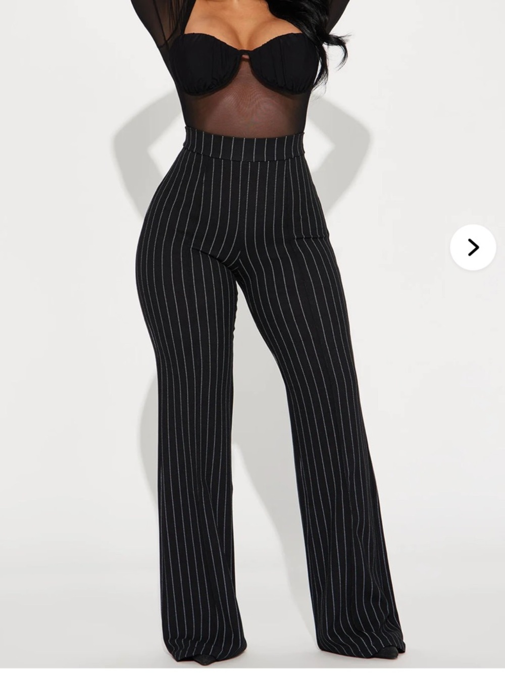 Fashion Nova High waisted wide leg pin stripe pant